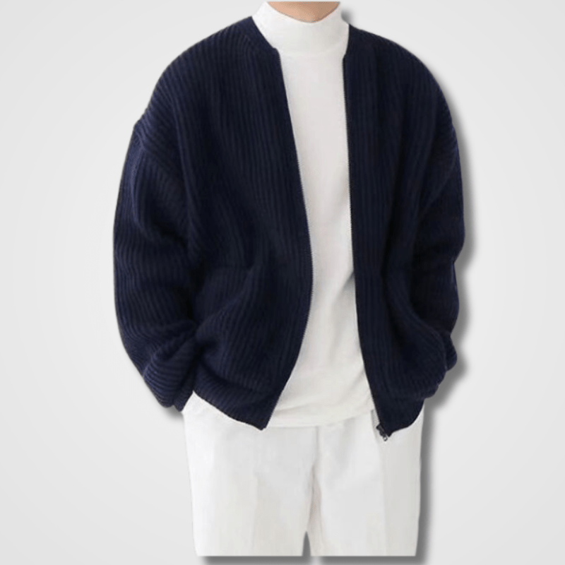Warme Strickjacke mit Reißverschluss für Herren