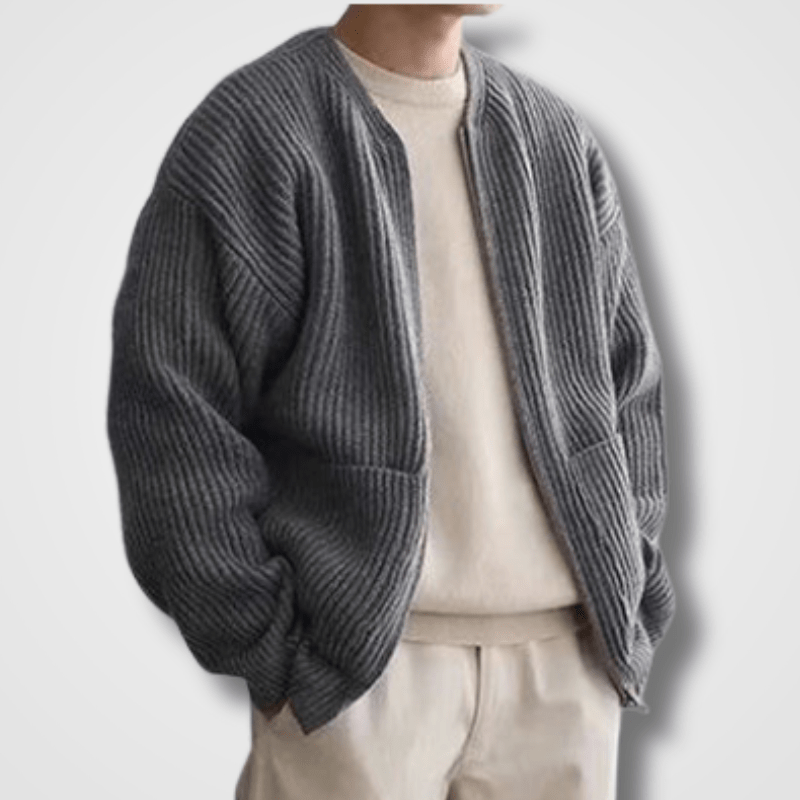 Warme Strickjacke mit Reißverschluss für Herren