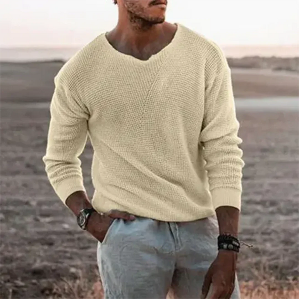 Warmer Langarm Pullover Strick für Herren