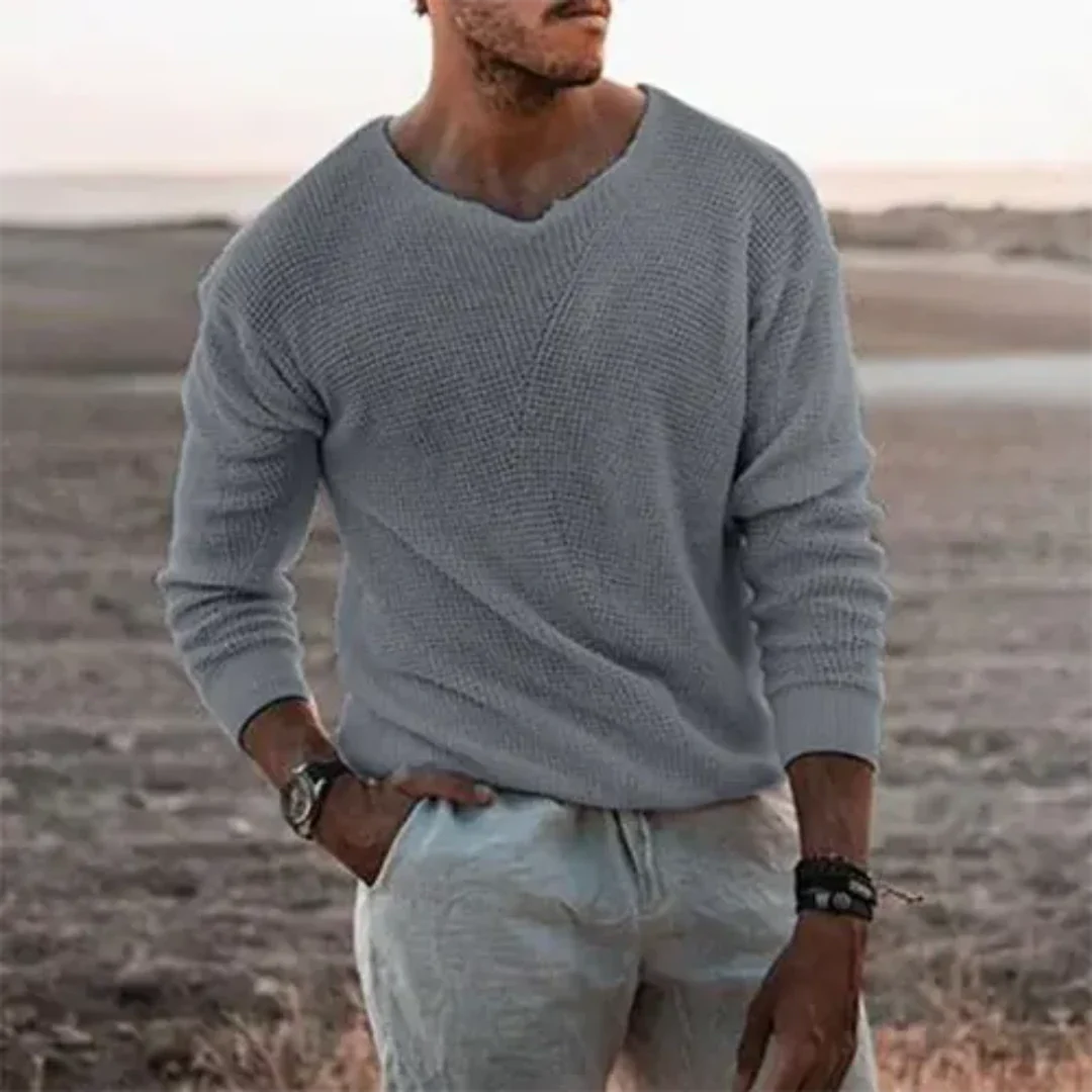 Warmer Langarm Pullover Strick für Herren