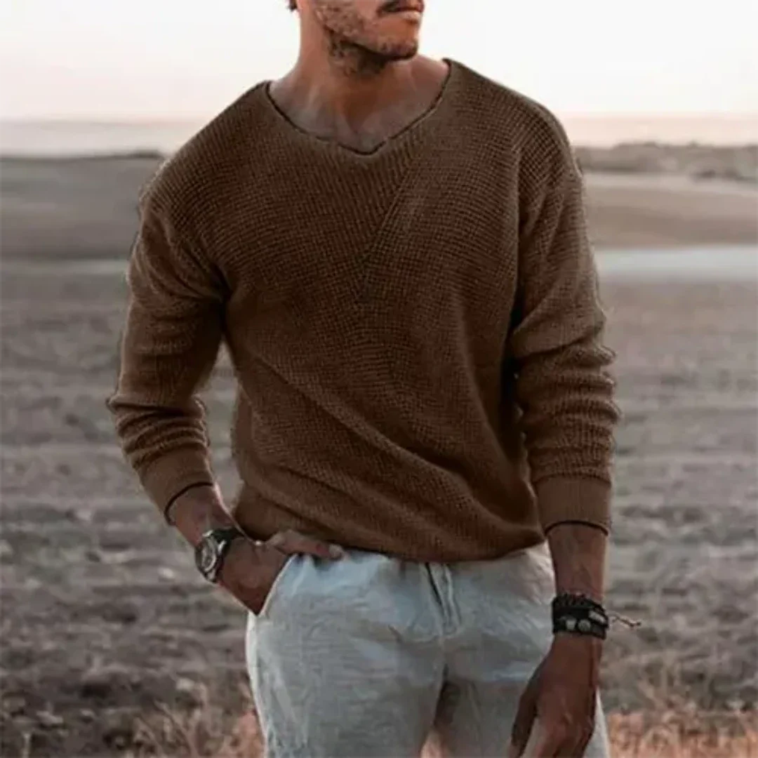 Warmer Langarm Pullover Strick für Herren