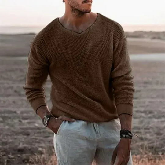 Warmer Langarm Pullover Strick für Herren