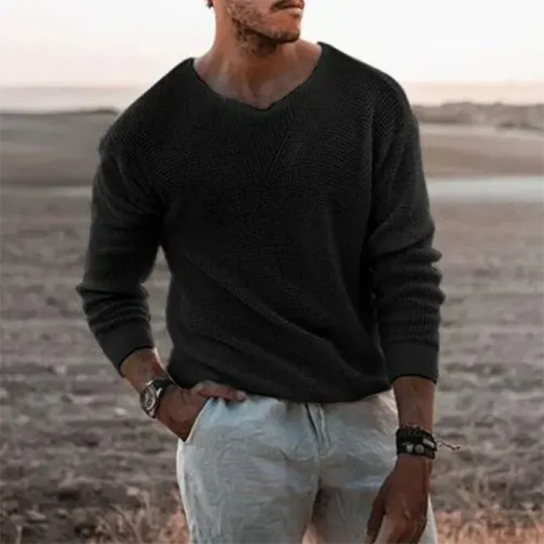 Warmer Langarm Pullover Strick für Herren