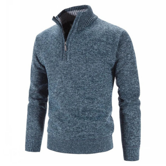 Warmer Pullover mit halbem Reißverschluss für Herren