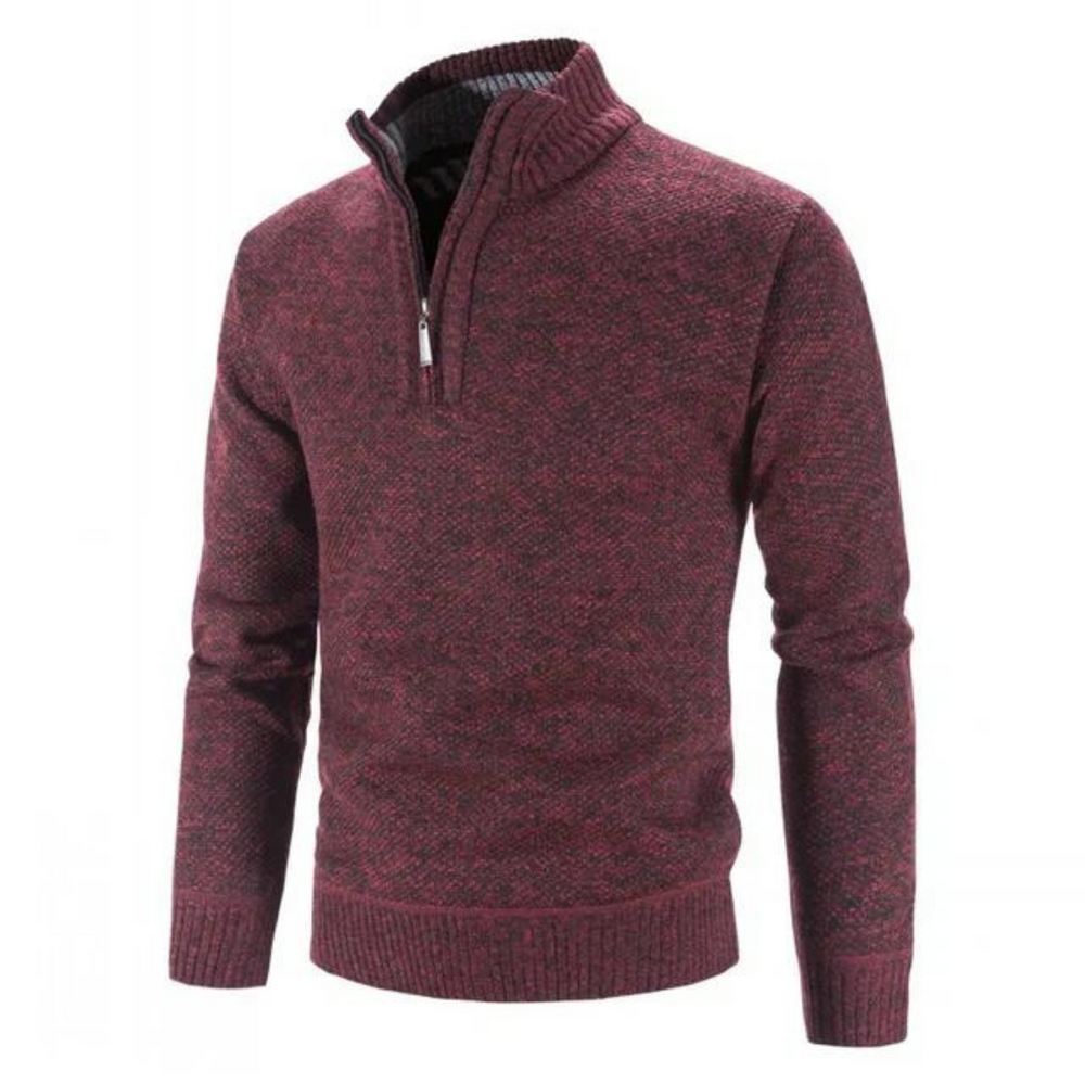 Warmer Pullover mit halbem Reißverschluss für Herren