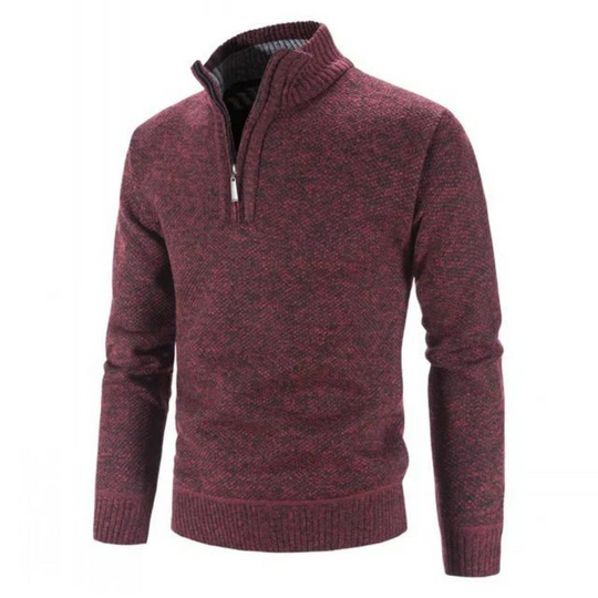 Warmer Pullover mit halbem Reißverschluss für Herren
