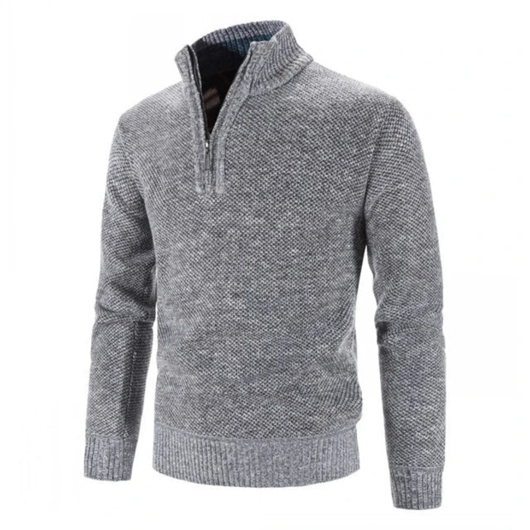 Warmer Pullover mit halbem Reißverschluss für Herren