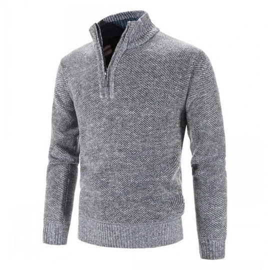 Warmer Pullover mit halbem Reißverschluss für Herren