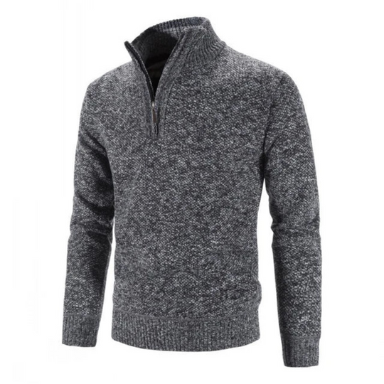 Warmer Pullover mit halbem Reißverschluss für Herren