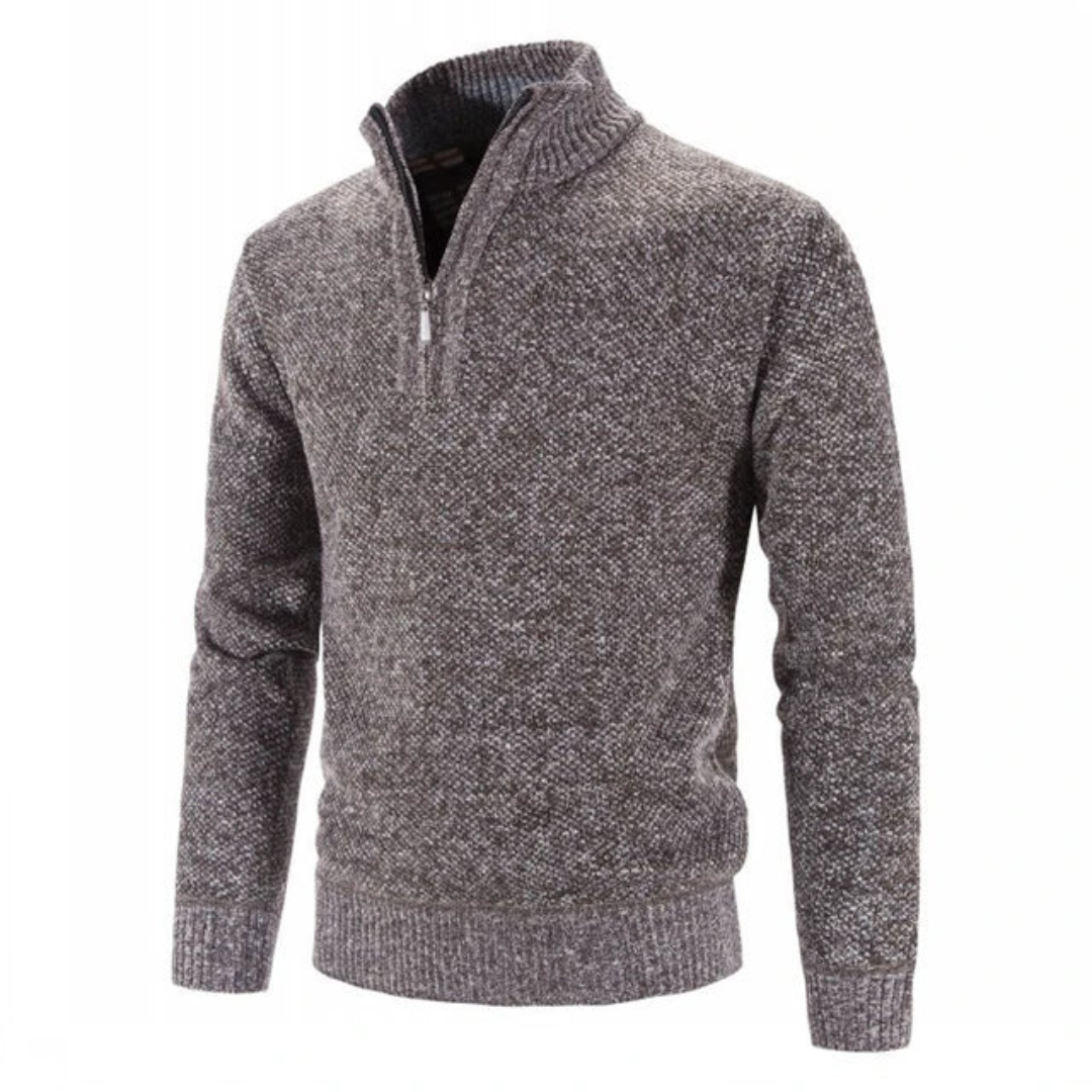 Warmer Pullover mit halbem Reißverschluss für Herren