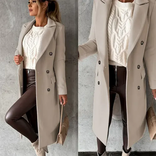 Warmer Trench Mantel aus Hochwertigem Material für Damen