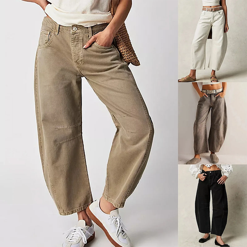 Weit geschnittene Damenjeans aus elastischem Material für Damen