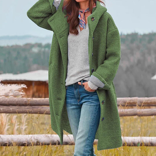 Winter Mantel Woll für Damen mit Stilvollem Design