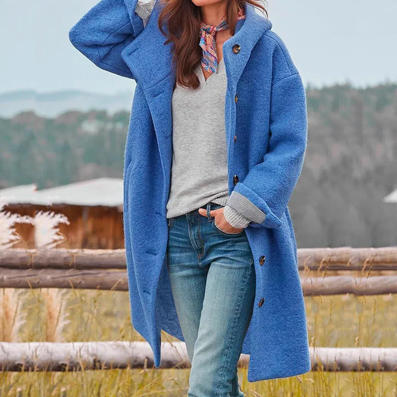 Winter Mantel Woll für Damen mit Stilvollem Design