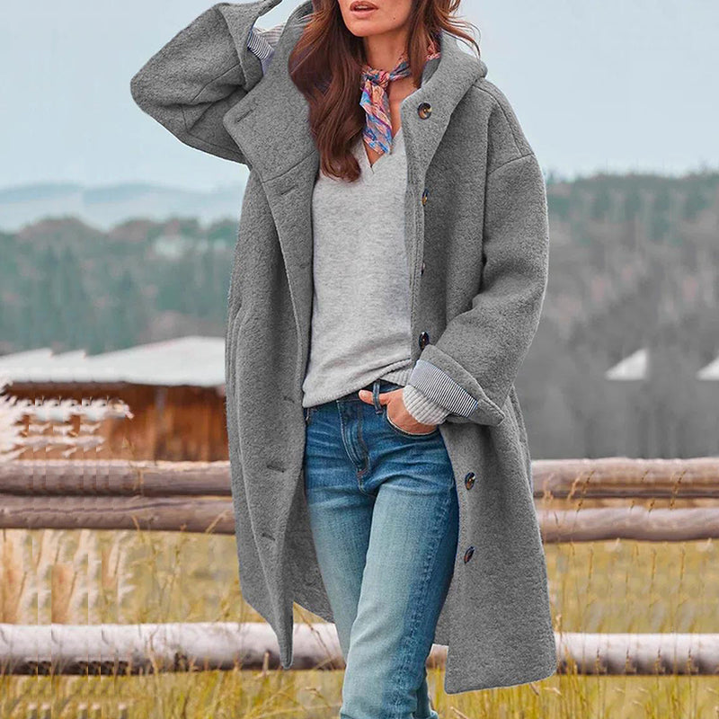 Winter Mantel Woll für Damen mit Stilvollem Design
