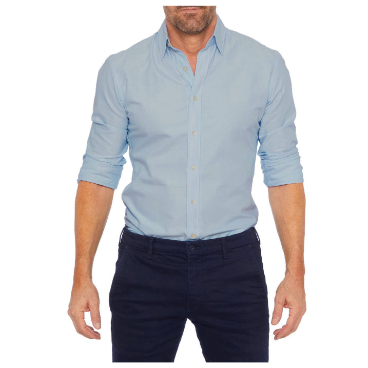 Zip-up Hemd für Herren mit knitterfreiem Stoff