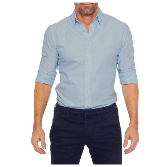 Zip-up Hemd für Herren mit knitterfreiem Stoff