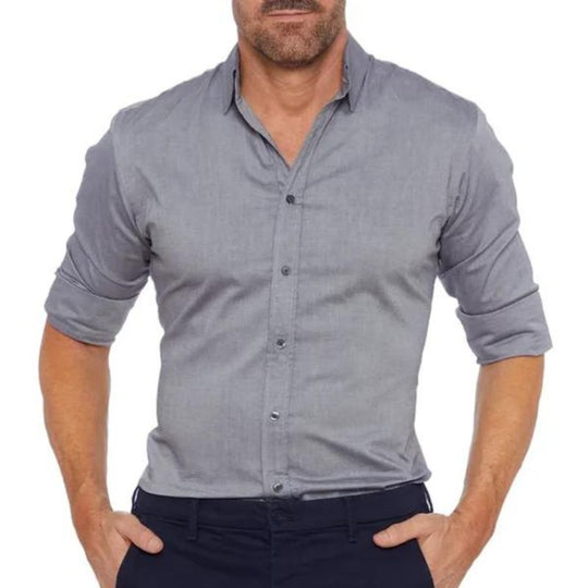 Zip-up Hemd für Herren mit knitterfreiem Stoff