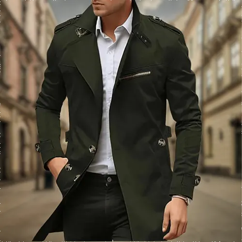 Zweireihiger Trenchcoat Hochwertiges Material für Herren